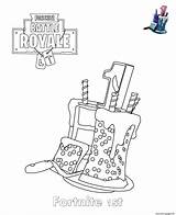 Fortnite Coloring Birthday Pages Cake Printable 1st Print sketch template