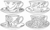 Cups Cup Saucer Saucers sketch template