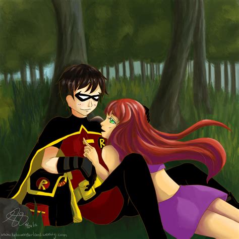 robin and starfire by lxoivaeh on deviantart