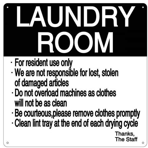 laundry room rules sign aluminum signs  laundry room signs