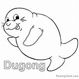 Coloring Dugong Coloringfolder sketch template