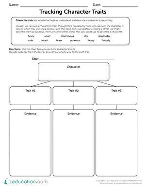 tracking character traits worksheet educationcom character trait worksheets character