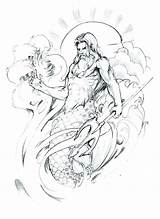 Poseidon Tattoo Coloring Sleeve Deviantart Element Pages Designs Greek God Color Trident Desenho Printable Sea Drawn Gods Getcolorings Water King sketch template