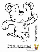 Coloring Mascot Olympics Soohorang Pages Olympic Yescoloring sketch template