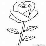 Coloring Rose Valentine Valentines Flower Printable sketch template