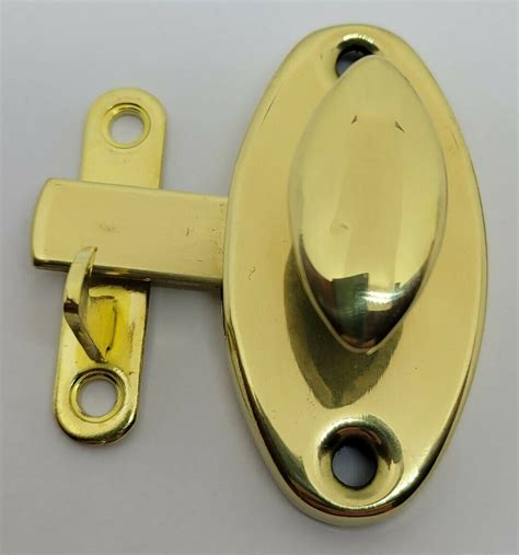 universal  left hand brass plated oval hoosier cabinet latch antique vintage door lock