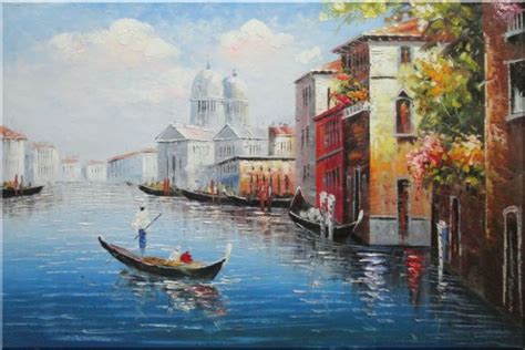 Enjoying Venice On Gondola Canal Italy Impressionism Oil Painting