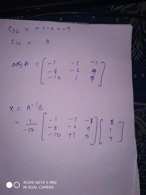 Solve The Following System Of Equations By Matrix Method X Y Z 4