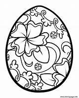 Coloring Easter Flowers Adult Egg Pages Printable sketch template