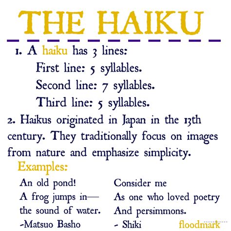 floodmark  haiku  nugget  poetical imagery