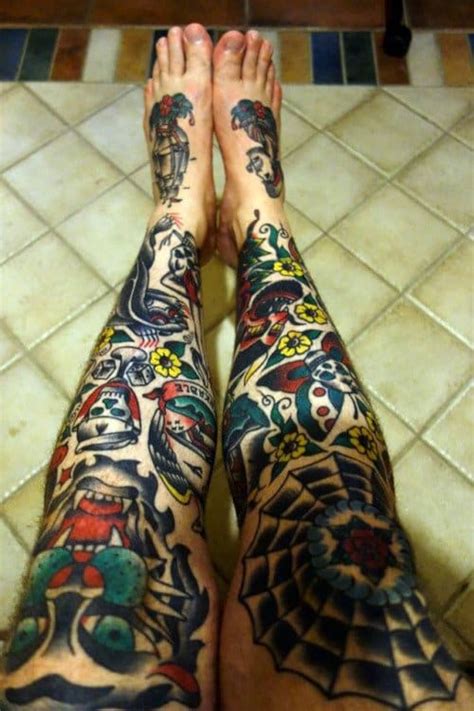 awesome leg sleeve tattoos designbump