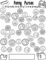 Coin Coloring Pages Money Coins Bag Pennies Pick Kindergarten Color Worksheets Stuffed Reach British Worksheet Colouring Math Fake Scribd Counting sketch template