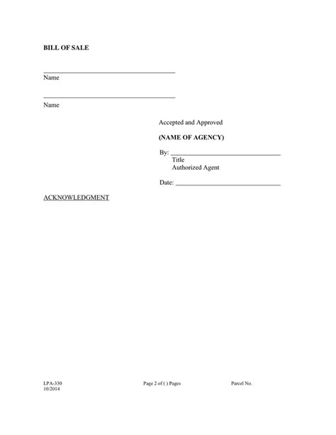 bill  sale form  word   formats page