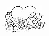 Coloring Pages Heart Flowers Hearts Drawing Roses Rose Flower Ribbons Beautiful Drawings Cross Kids Printables Easy Color Draw Getdrawings Wuppsy sketch template
