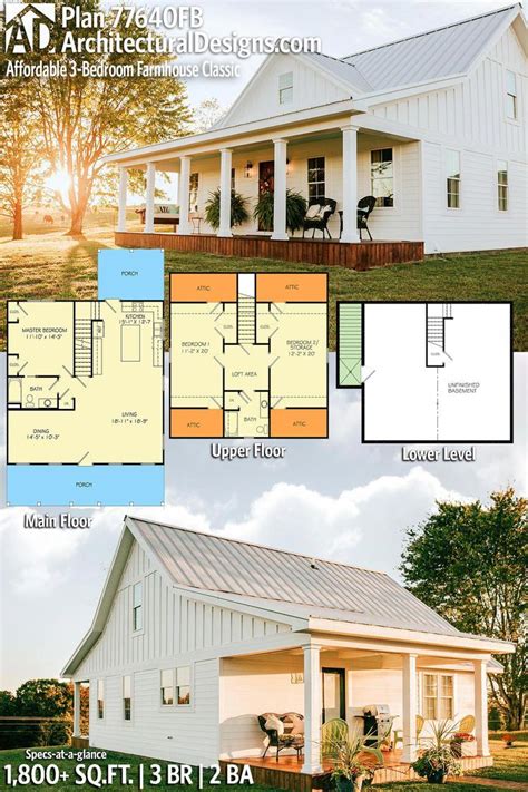architectural designs affordable farmhouse classic plan fb  beds  baths  sq