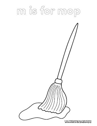 mop coloring page primarylearningorg