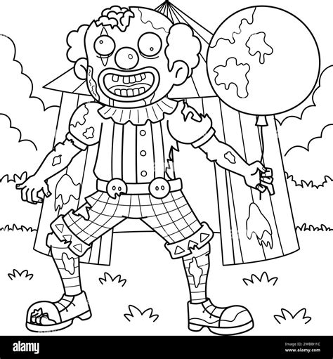 zombie clown coloring page  kids stock vector image art alamy