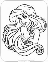 Coloring Ariel Mermaid Pages Little Disney Disneyclips Princess Color Printable Flounder Pretty Book Print Cartoon Choose Board Cinderella sketch template