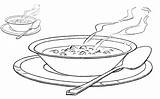 Coloring Soup Food Bowl Printable Pages sketch template