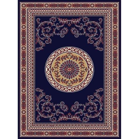 tapis dorient contemporain  bleu nuit achat vente tapis  polypropylene cdiscount