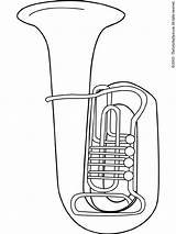 Tuba Coloring Drawing Pages Instruments Euphonium Getdrawings Music Colouring Choose Board sketch template