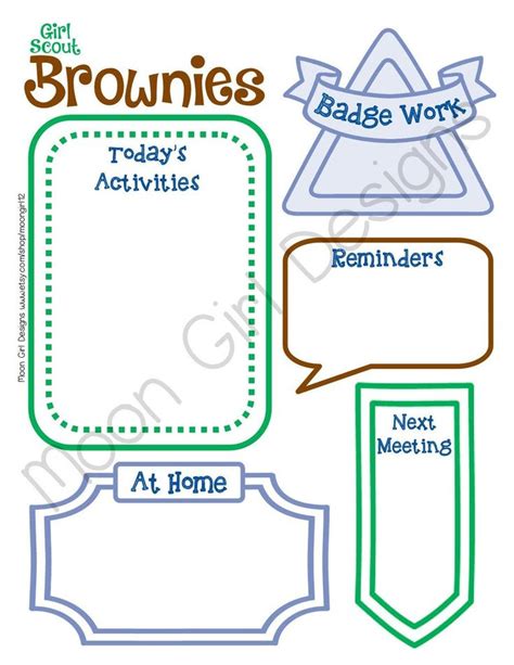 brownie girl scout meeting newsletter activity planner troop fillable