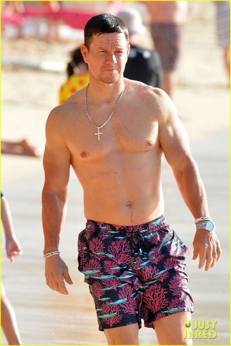 mark wahlberg hits the beach in barbados shows off hot