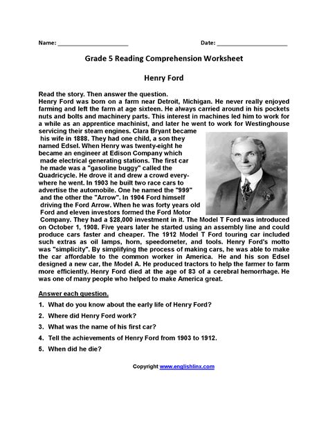 printable comprehension worksheets   grade lexias blog