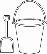 Bucket Coloring Pail Beach Pages Shovel Template Sand Tocolor Drawing Color Spade Easy Print Choose Board Button Through sketch template