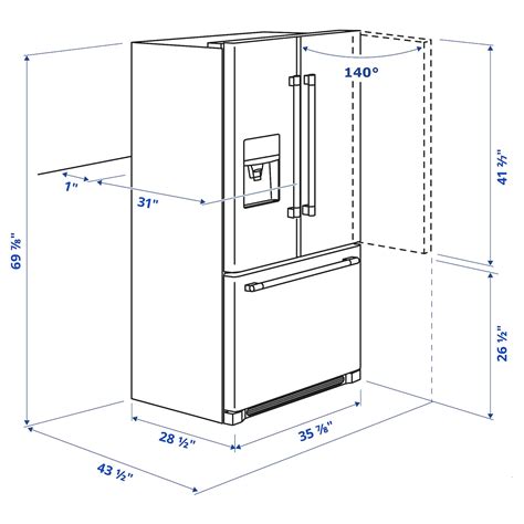 refrigerator sizes   measure fridge dimensions