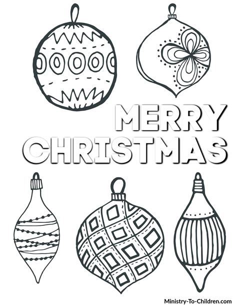 christmas ornaments coloring pages printable printable word searches