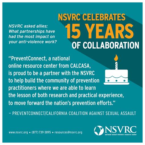Celebrating 15 Years Of The National Sexual Violence Resource Center