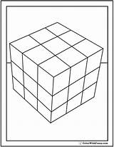 Coloring Cube Pages Shape Rubics Print Square Colorwithfuzzy sketch template