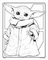 Yoda Grogu Baby Coloring Crayola Print Pages Starwars sketch template