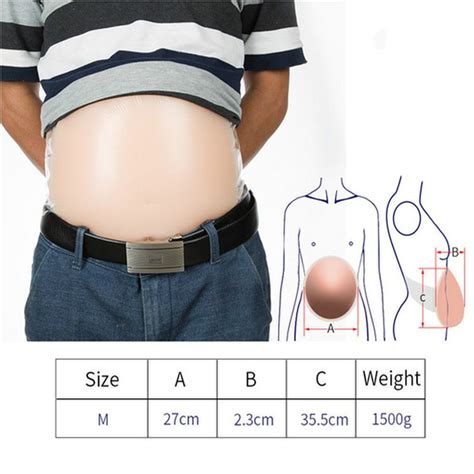 Silicone Beer Belly Big Artificial Fake Potbelly Tummy Bump Prop Full