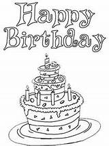 Birthday Coloring Cards Printable Card Happy Print sketch template