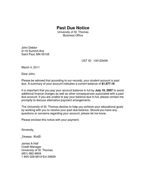 due invoice letter template