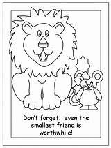 Lion Mouse Coloring Pages Activities Template Templates Kids Printable Fables Nursery Craft Preschool Crafts Mice Aesop Lions Cartoon Puppet Dltk sketch template
