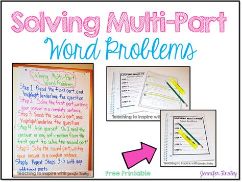solving multi part word problems {freebie printable chart