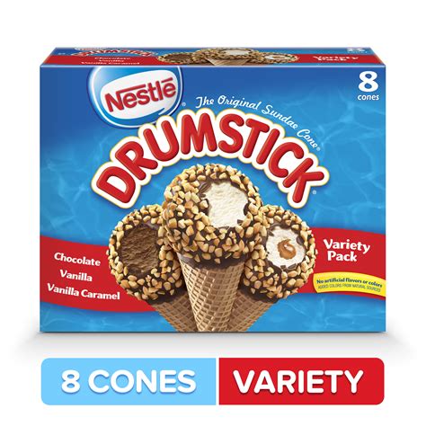 drumstick vanilla vanilla caramel chocolate dipped cones ice cream