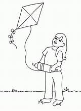 Kite Flying Volant Cerf Cometa Latawiec Dzieci Kites Kolorowanki Kitesurfing Objets Epiphany Imprimer Coloringhome Coloriages sketch template