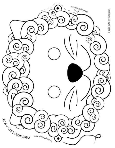 printable lion mask coloring page woo jr kids activities
