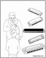 Harmonica Coloring Pages Results sketch template