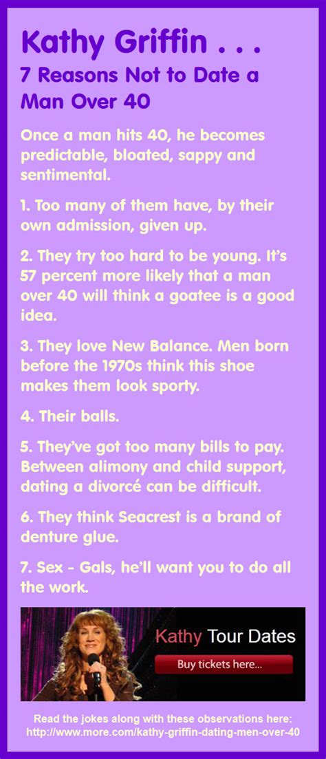 kathy griffin 7 reasons not to date a man over 40 infographic a day