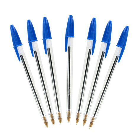 pack   bic blue pens crystal grip ballpoint pens  colors