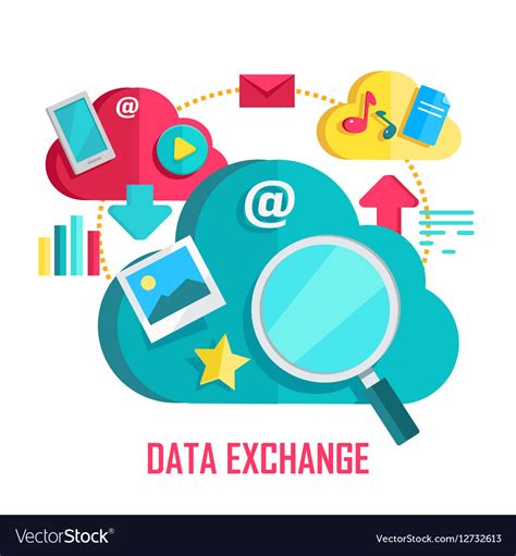 data exchange banner royalty  vector image