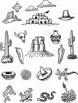 Doodles Southwest Gezeichnete Kokopelli Gekritzel Wüsten Handdrawn Poke sketch template