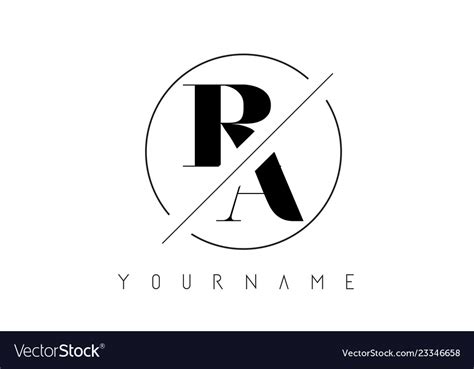 Ra Letter Logo With Cutted And Intersected Design Vector Image