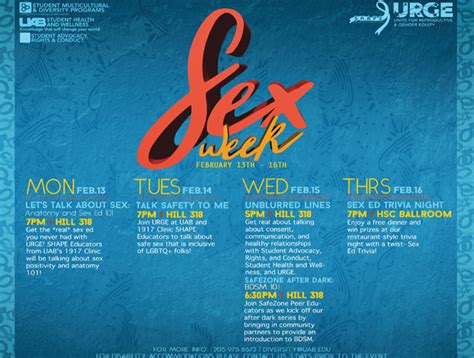 uab sex week begins this week with events advocating sexual health and