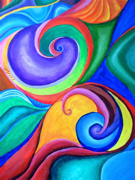 unique colourful spiralling abstract painting digital etsy colorful art abstract poster